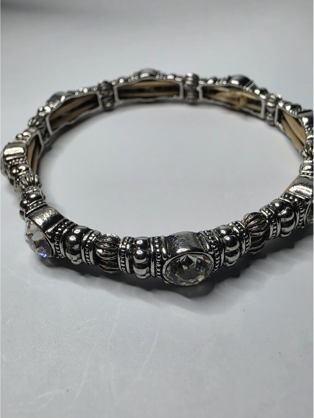 Crystal Stretch Bracelet Silver Tone, Brilliant Crystals. Womens Gift